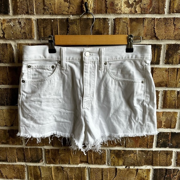 J. Crew White Distressed Jean Shorts - Picture 1 of 6
